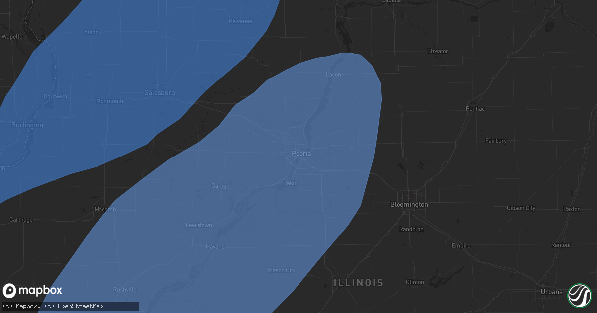 Hail map in Peoria, IL on April 20, 2025
