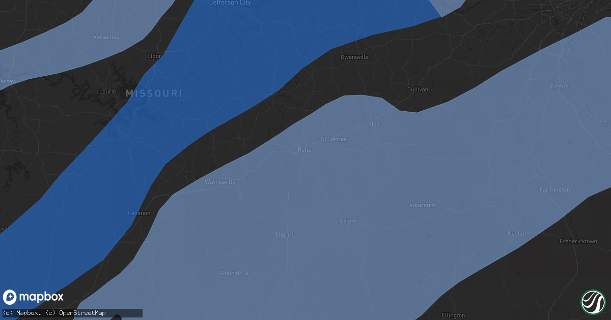Hail map in Rolla, MO on April 20, 2025