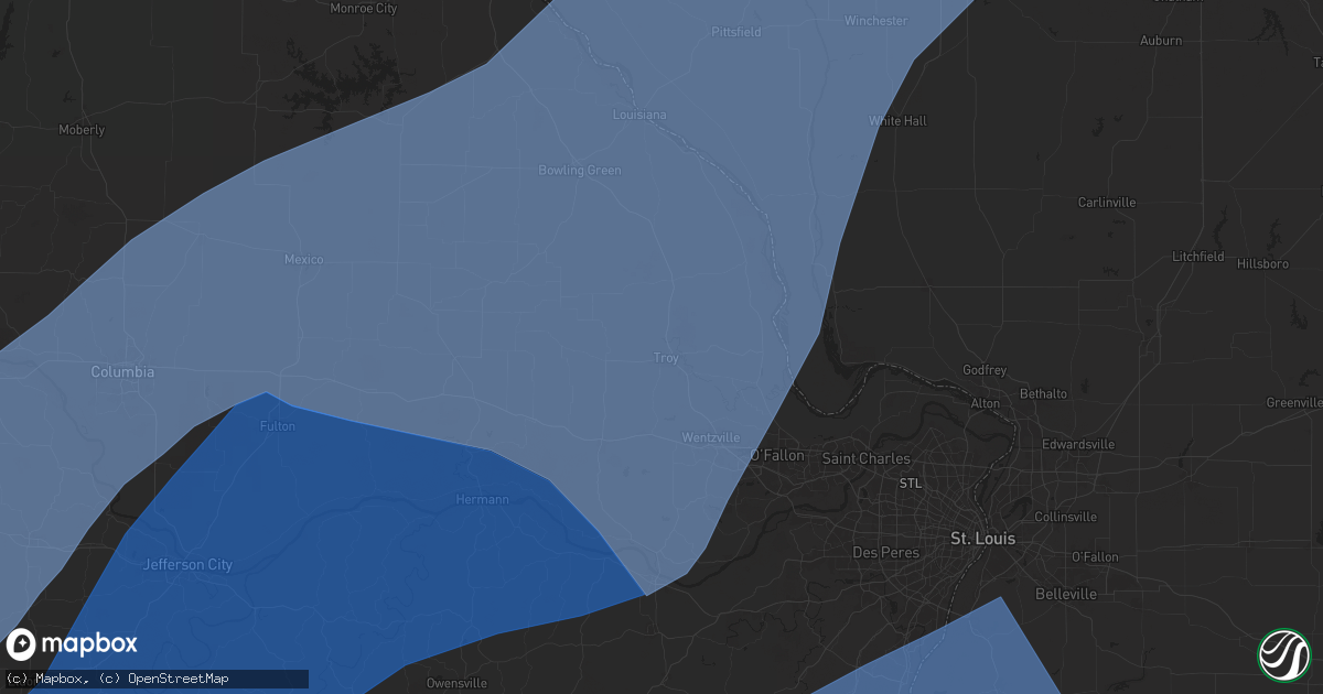 Hail map in Troy, MO on April 20, 2025