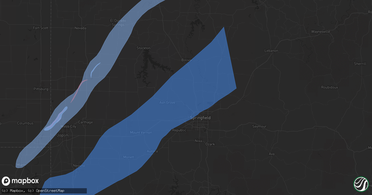 Hail map in Willard, MO on April 20, 2025