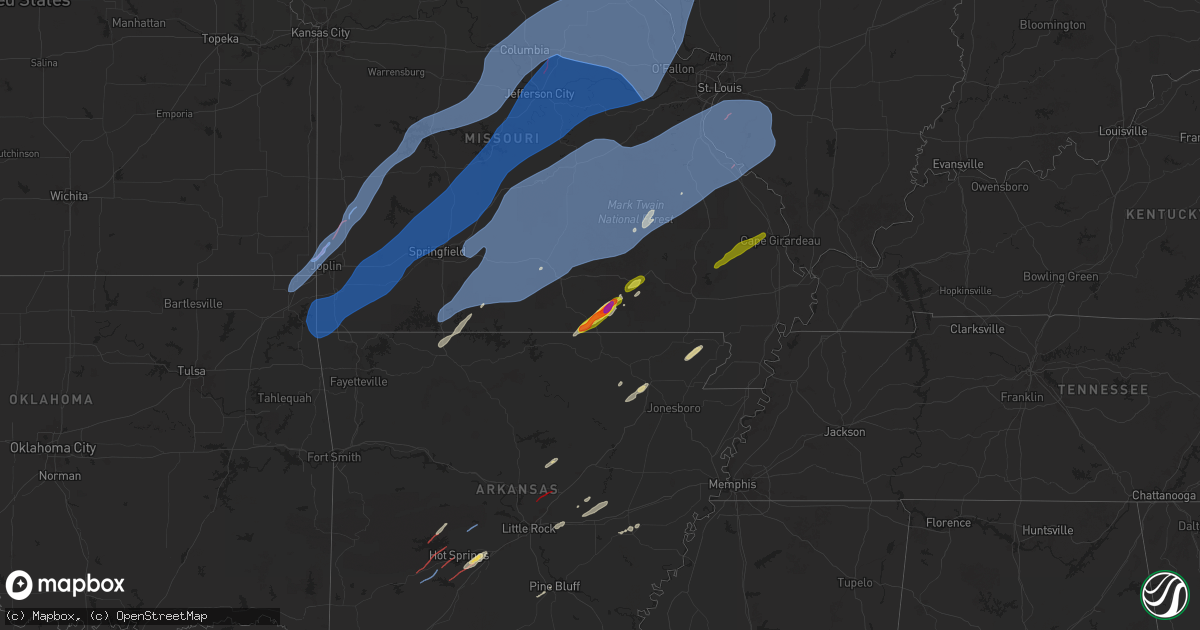 Hail map on April 20, 2025