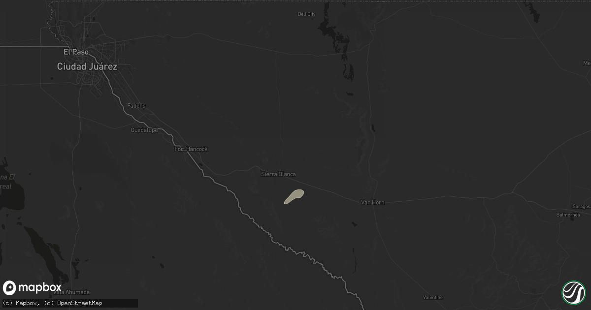 Hail map in Sierra Blanca, TX on April 20, 2026