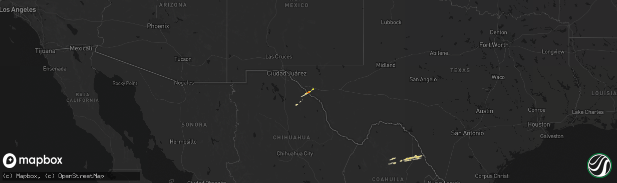 Hail map on April 20, 2026