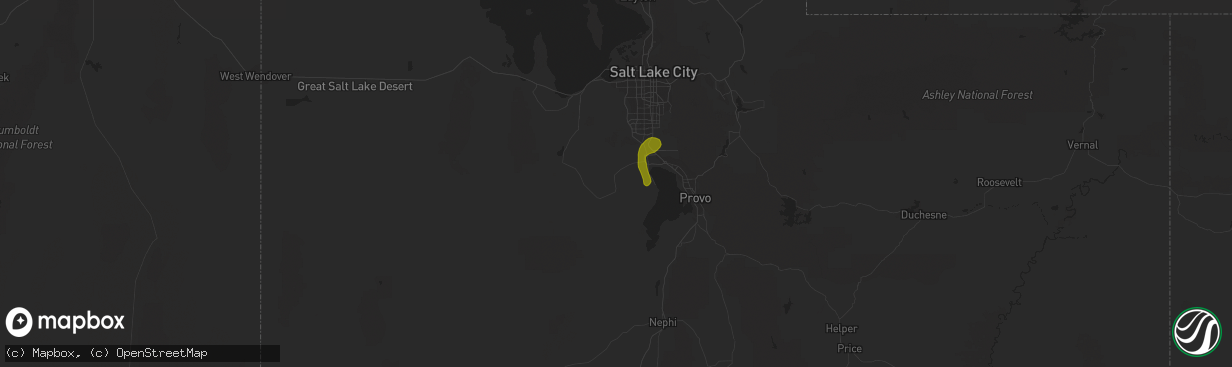 Hail map in Cedar Valley, UT on April 21, 2010