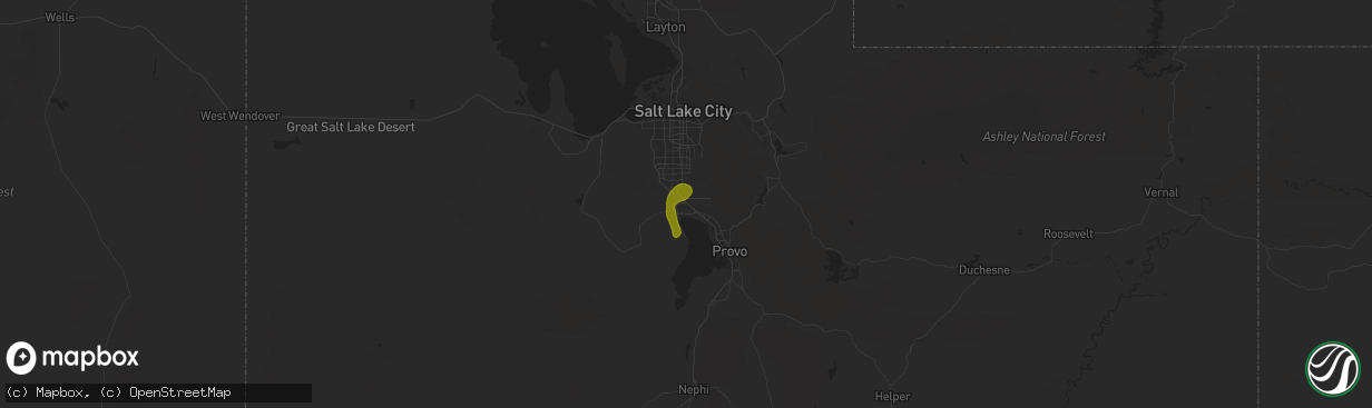 Hail map in Lehi, UT on April 21, 2010