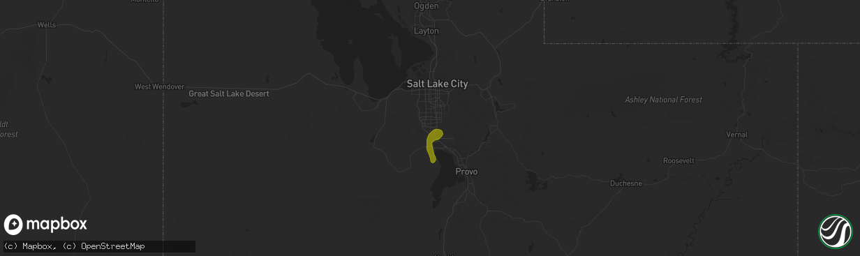 Hail map in Riverton, UT on April 21, 2010