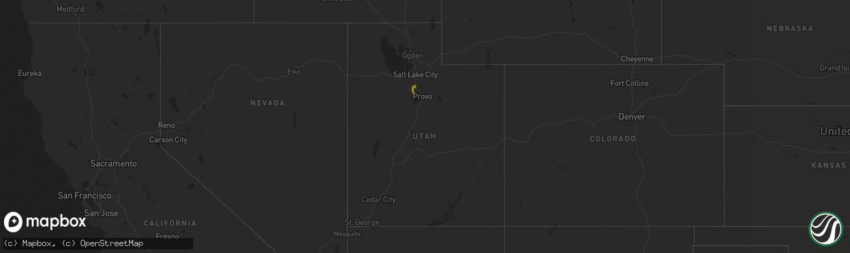 Hail map in Utah on April 21, 2010