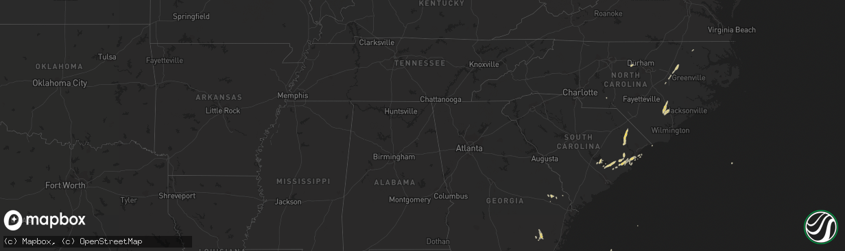 Hail map on April 21, 2012