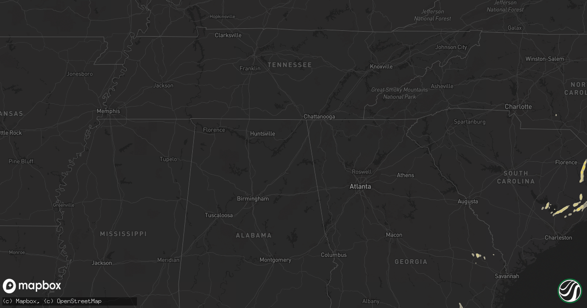 Hail map on April 21, 2012