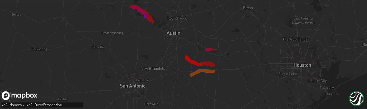 Hail map in Dale, TX on April 21, 2013