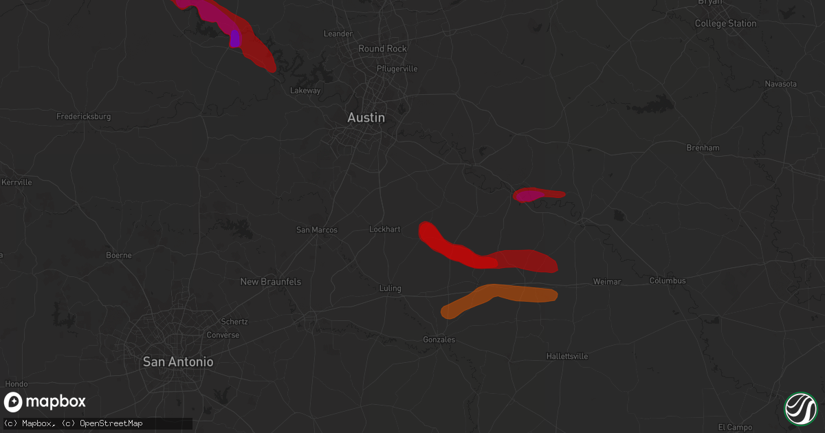 Hail map in Dale, TX on April 21, 2013