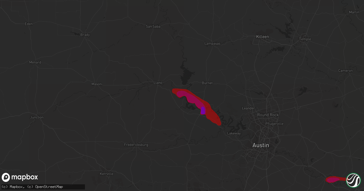 Hail map in Kingsland, TX on April 21, 2013