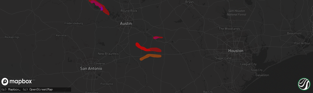 Hail map in Muldoon, TX on April 21, 2013