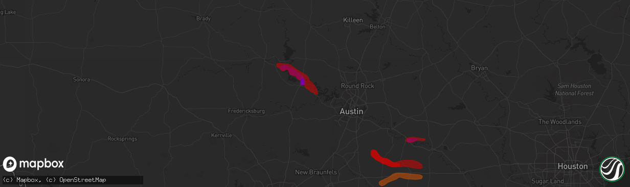Hail map in Spicewood, TX on April 21, 2013
