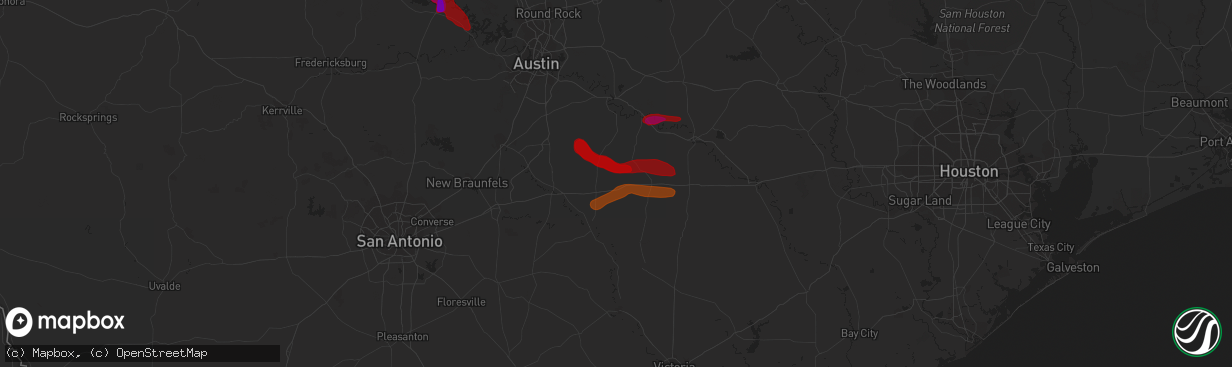 Hail map in Waelder, TX on April 21, 2013