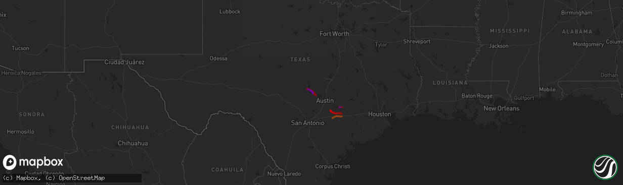 Hail map on April 21, 2013