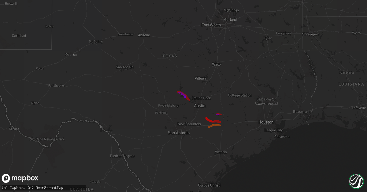 Hail map on April 21, 2013