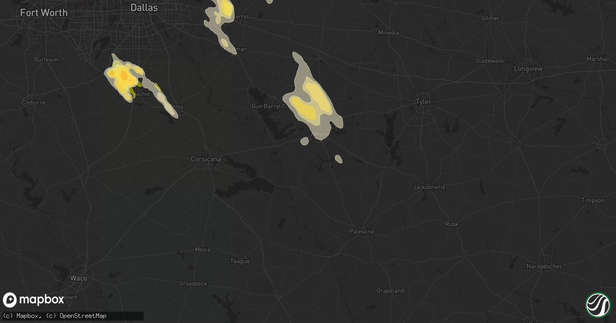 Hail map in Athens, TX on April 21, 2014