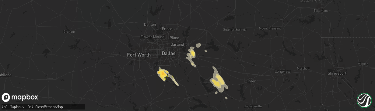 Hail map in Forney, TX on April 21, 2014