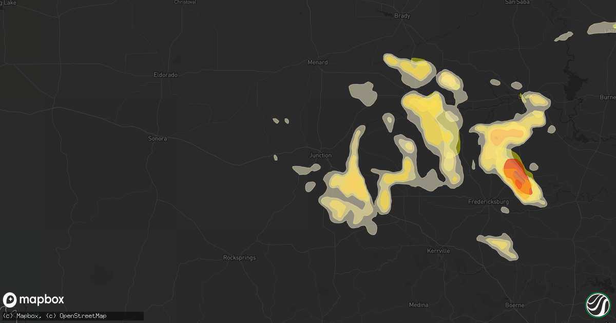 Hail map in Junction, TX on April 21, 2014