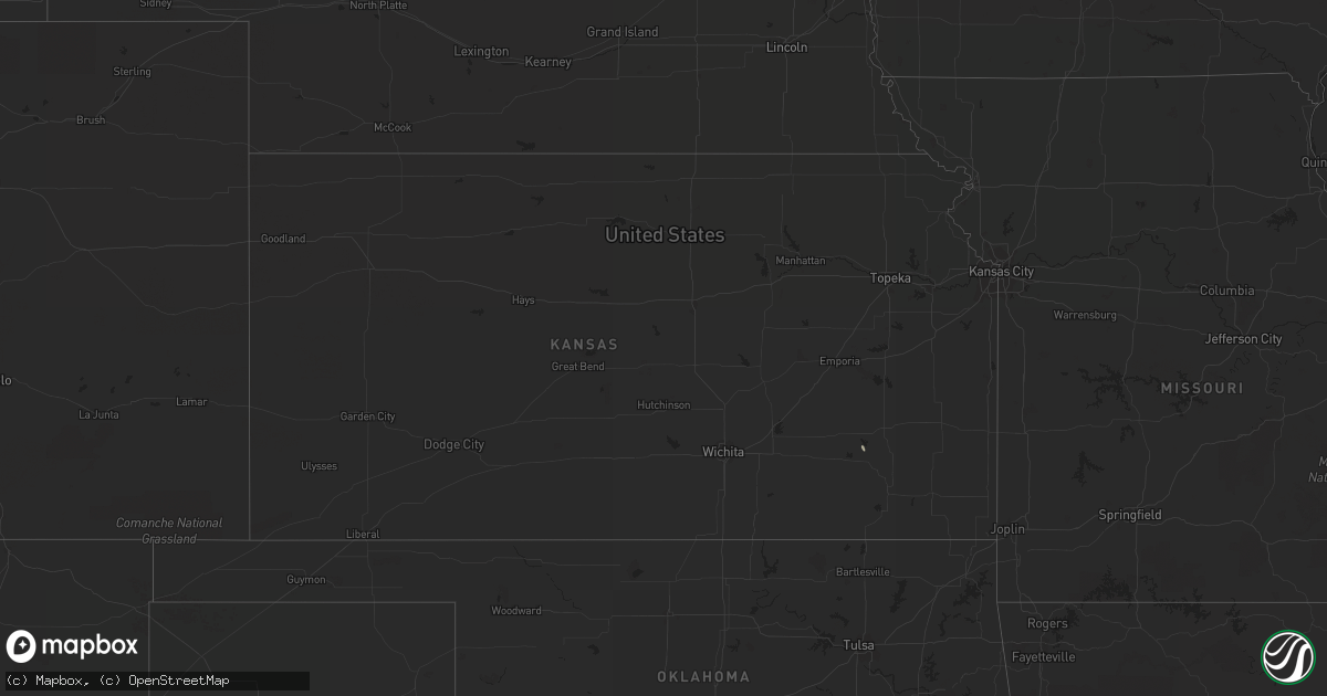 Hail map in Kansas on April 21, 2014