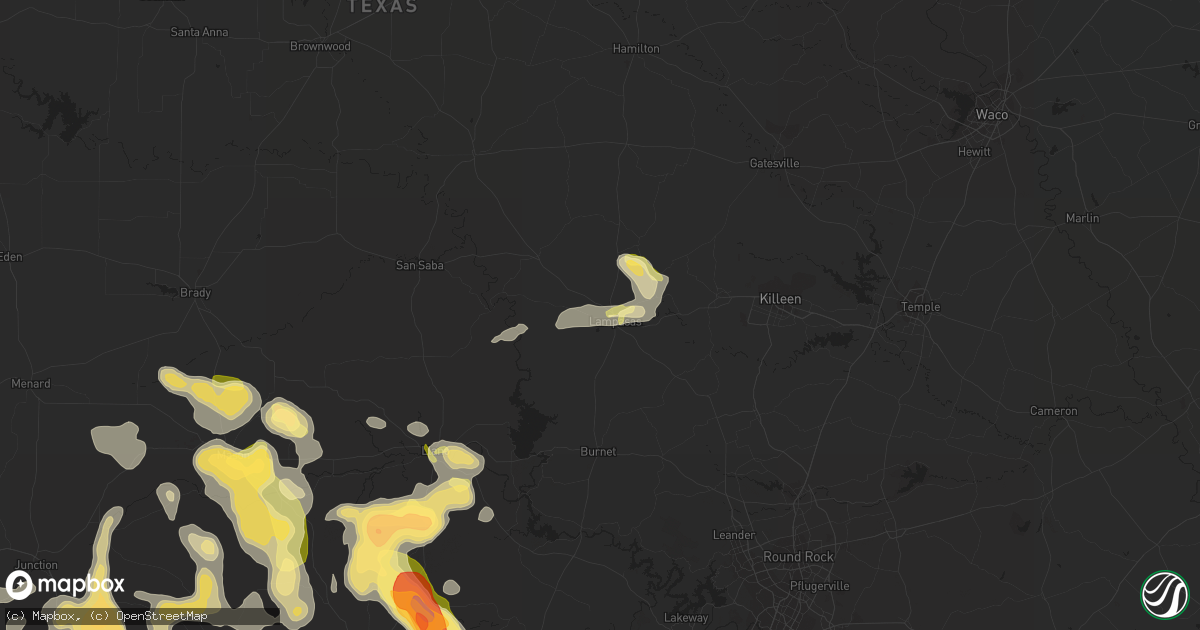 Hail map in Lampasas, TX on April 21, 2014