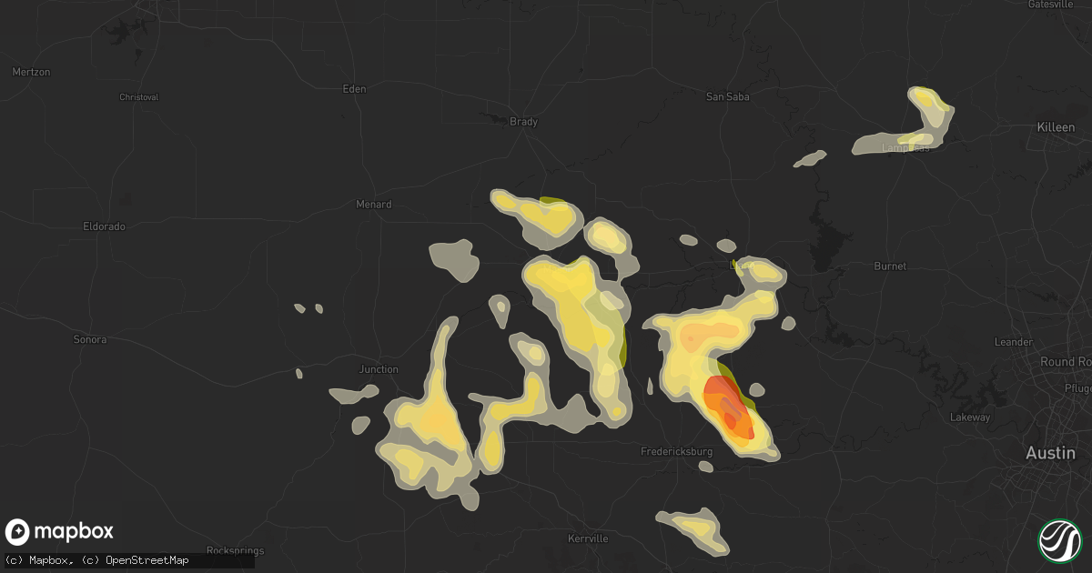 Hail map in Mason, TX on April 21, 2014