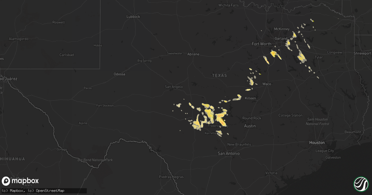 Hail map in Texas on April 21, 2014