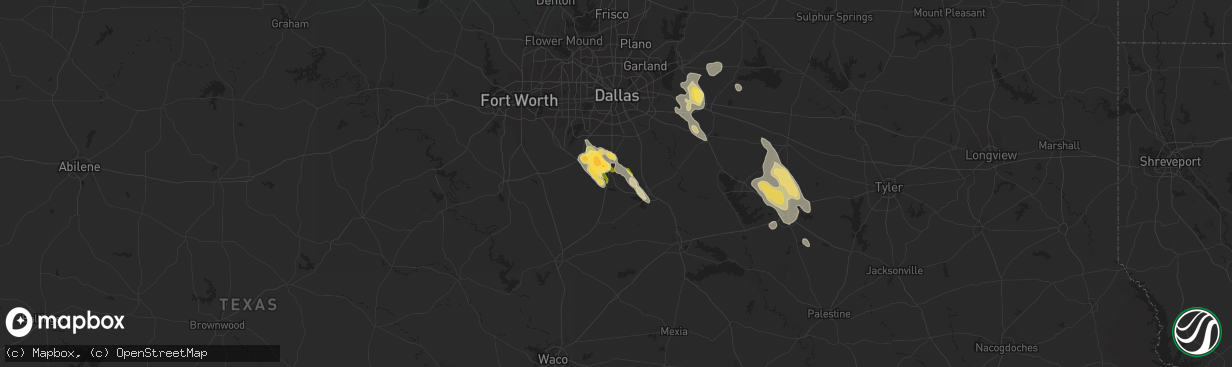 Hail map in Waxahachie, TX on April 21, 2014