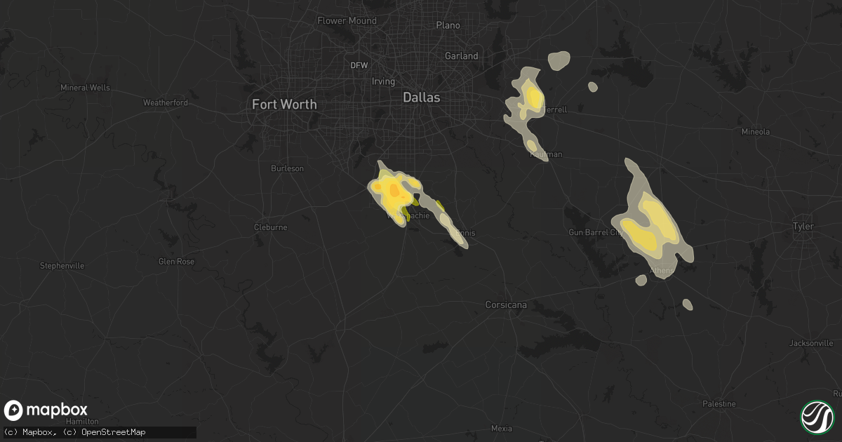 Hail map in Waxahachie, TX on April 21, 2014
