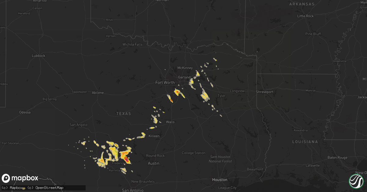 Hail map on April 21, 2014