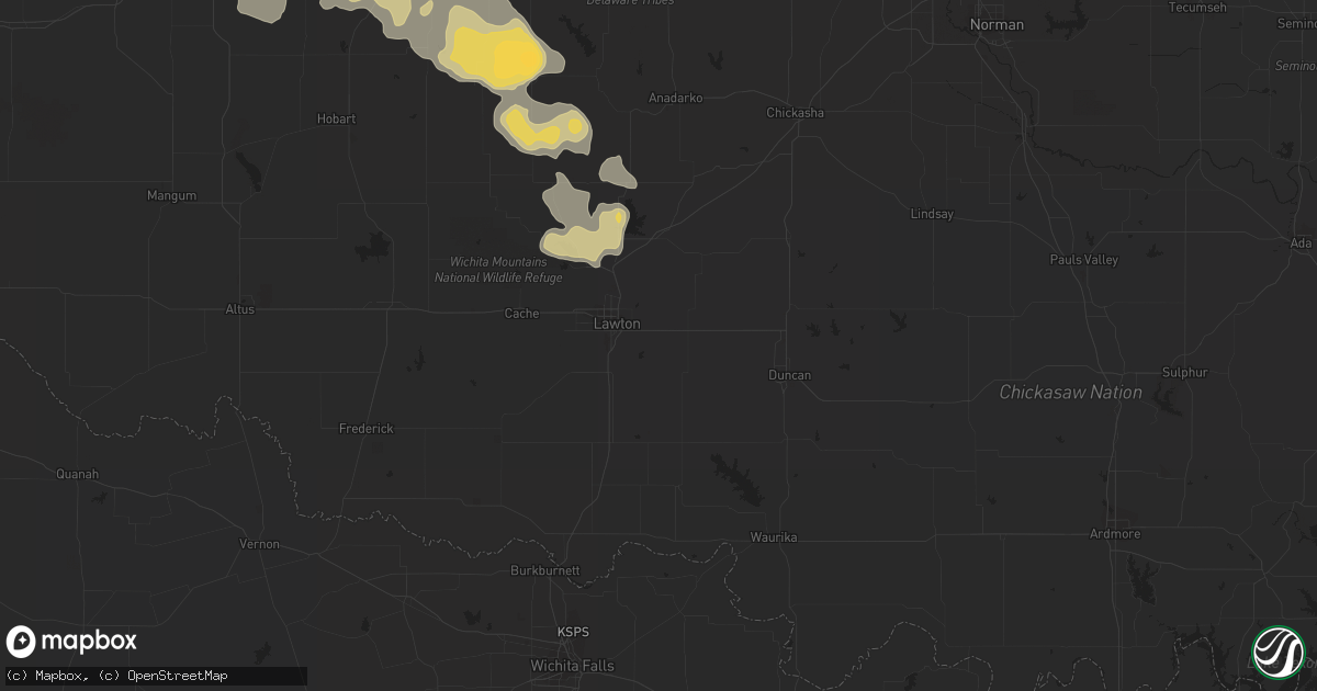 Hail map in Lawton, OK on April 21, 2015