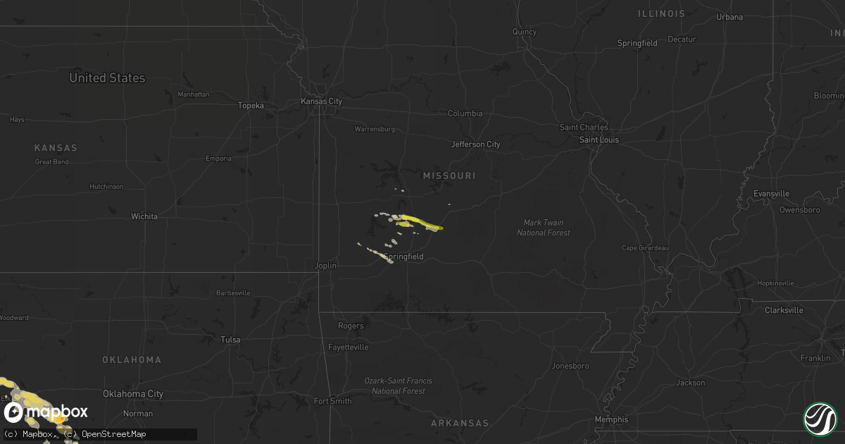 Hail map on April 21, 2015