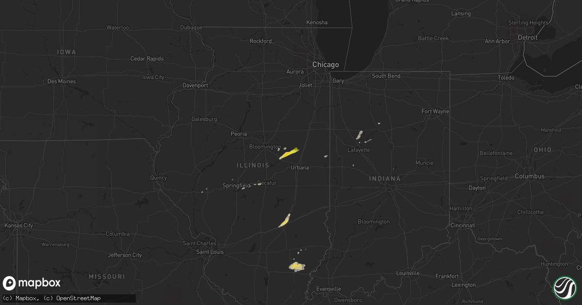 Hail map on April 21, 2016