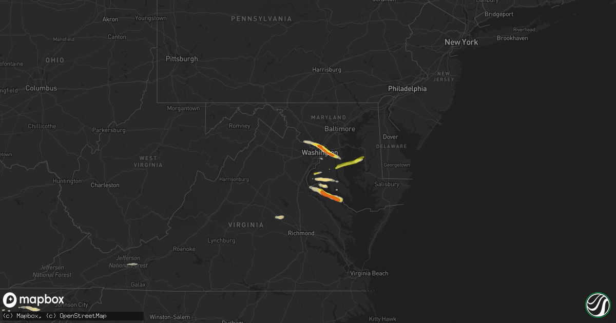 Hail map in Maryland on April 21, 2017