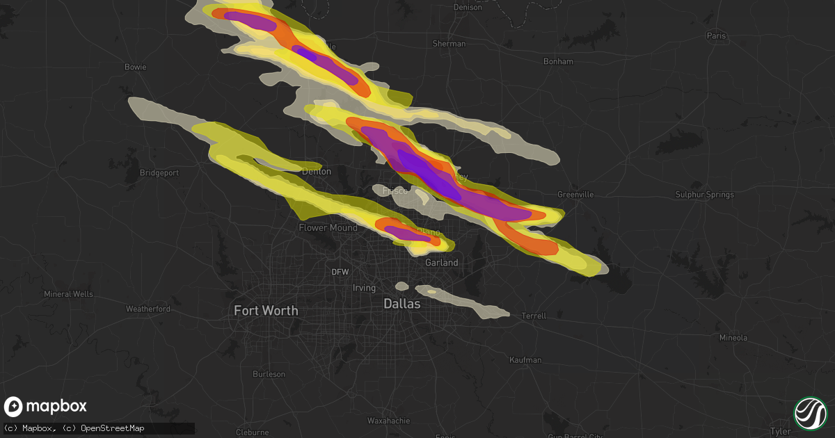 Hail map in Plano, TX on April 21, 2017
