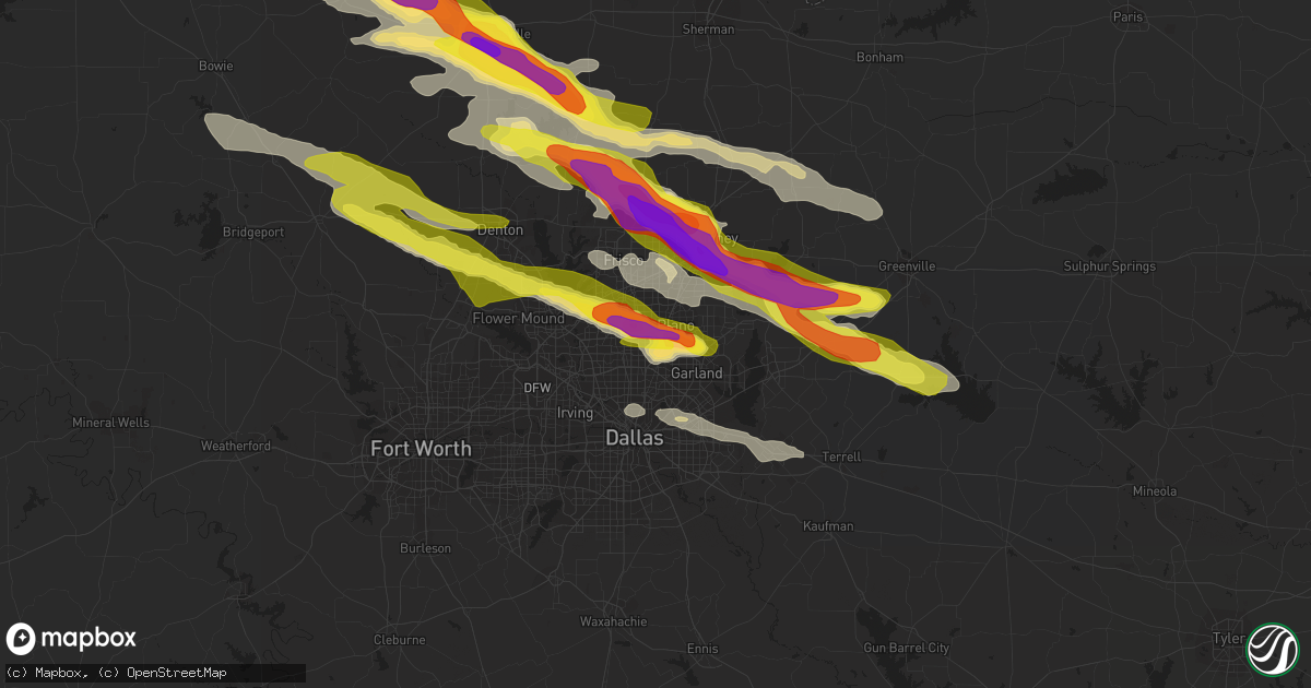 Hail map in Richardson, TX on April 21, 2017