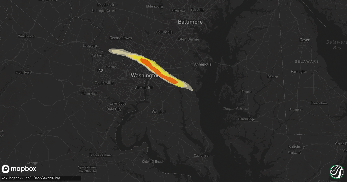 Hail map in Upper Marlboro, MD on April 21, 2017