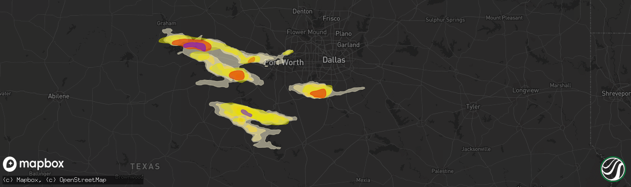 Hail map in Midlothian, TX on April 21, 2018