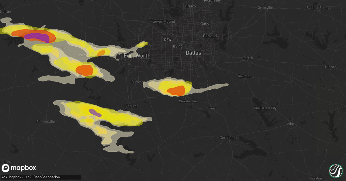 Hail map in Midlothian, TX on April 21, 2018
