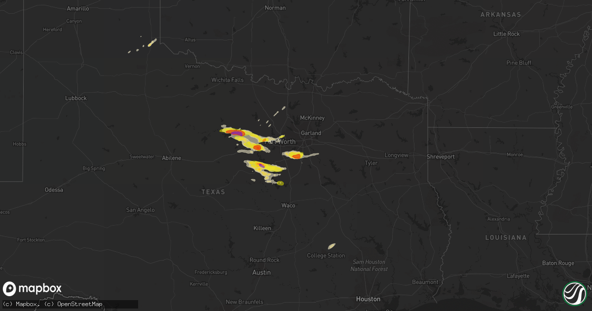 Hail map on April 21, 2018