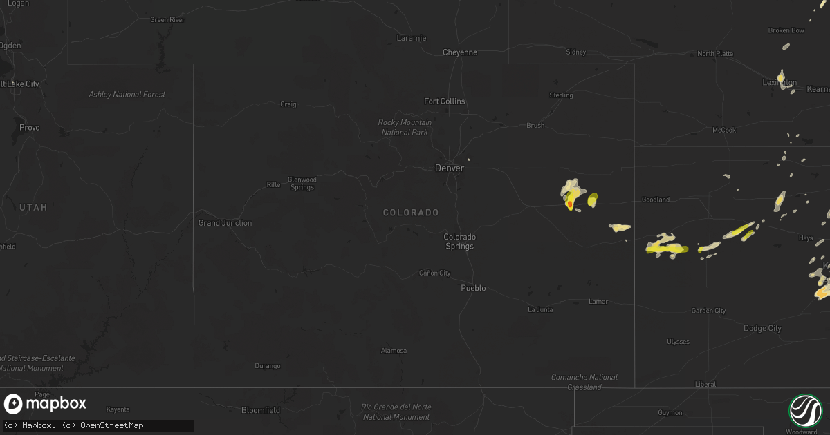Hail map in Colorado on April 21, 2019