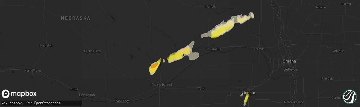 Hail map in Fullerton, NE on April 21, 2019