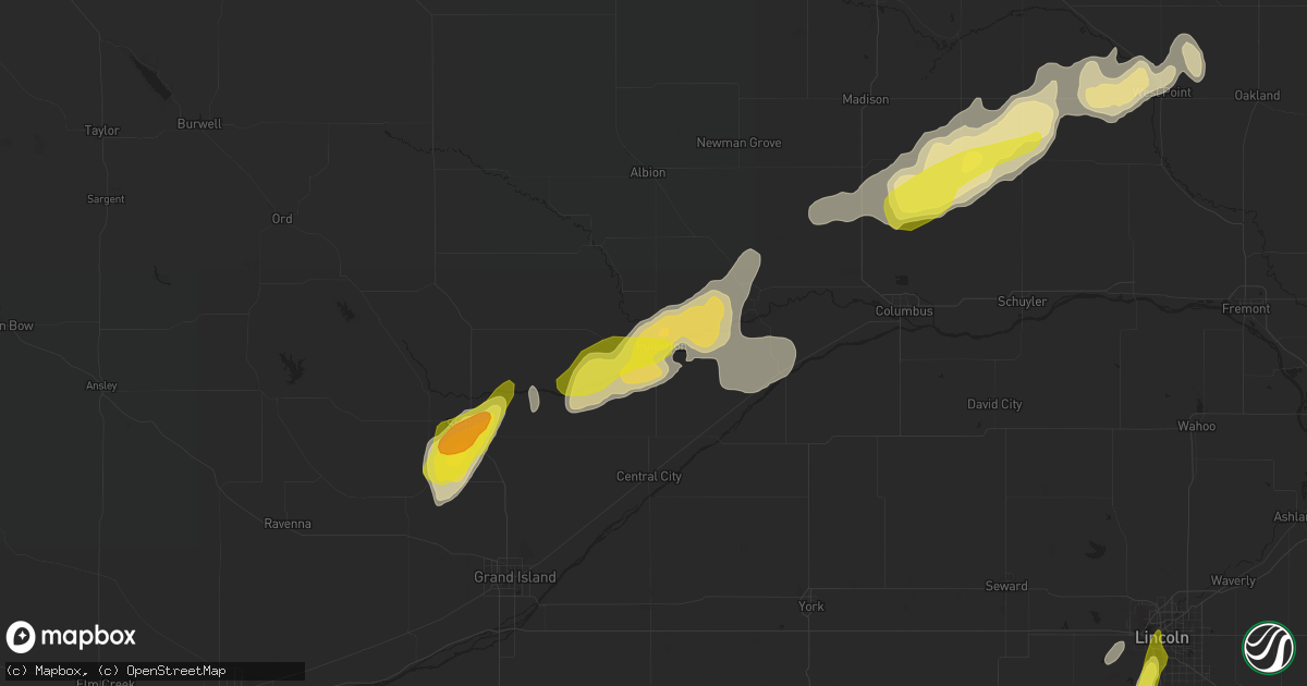 Hail map in Fullerton, NE on April 21, 2019