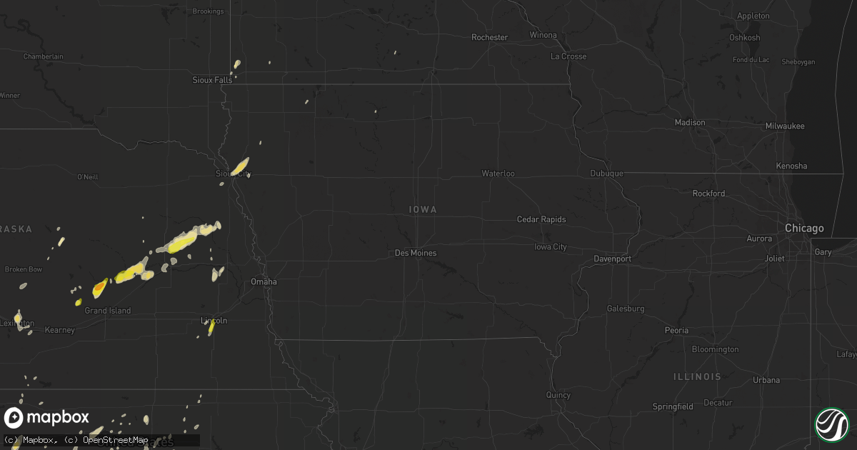 Hail map in Iowa on April 21, 2019