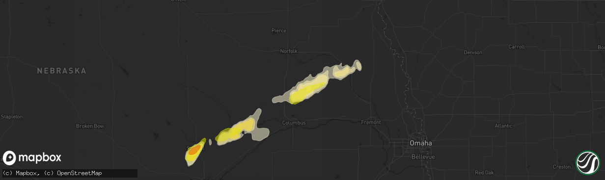 Hail map in Leigh, NE on April 21, 2019