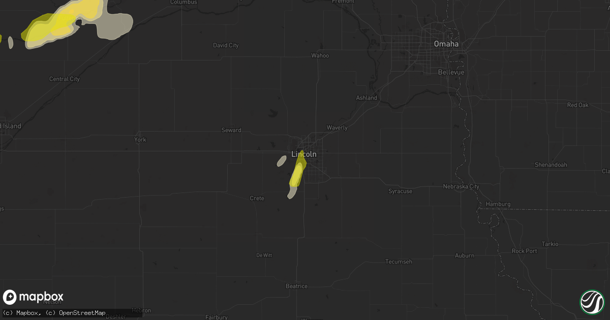 Hail map in Lincoln, NE on April 21, 2019