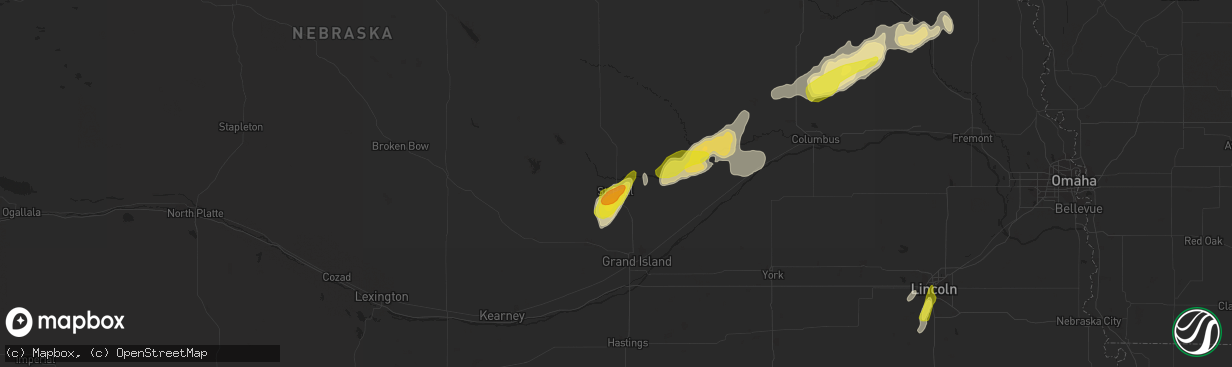 Hail map in Saint Paul, NE on April 21, 2019