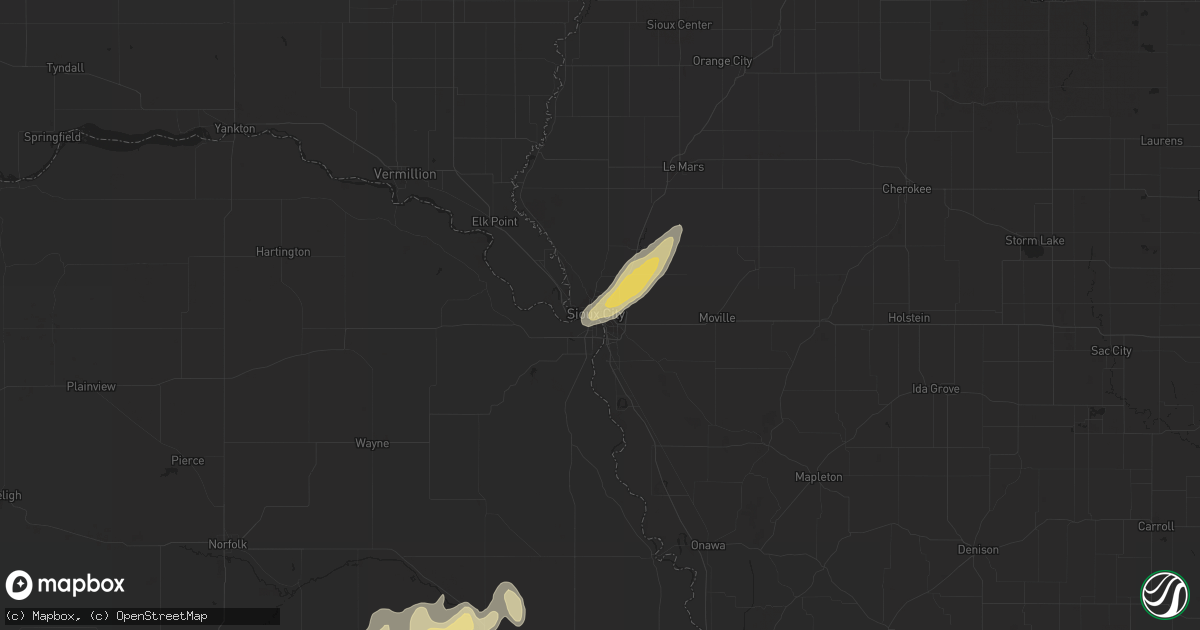Hail map in Sioux City, IA on April 21, 2019