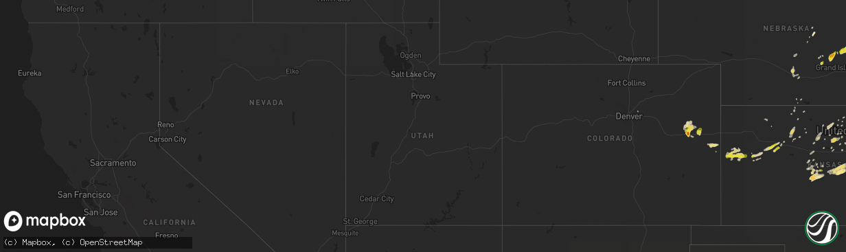 Hail map in Utah on April 21, 2019